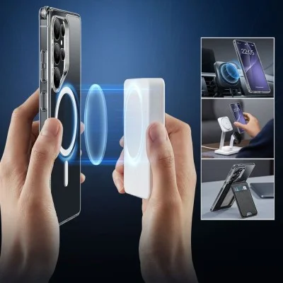 Cover Samsung S25 Ultra  Classic Hybrid Magnetic Case Halolock Esr - Clear